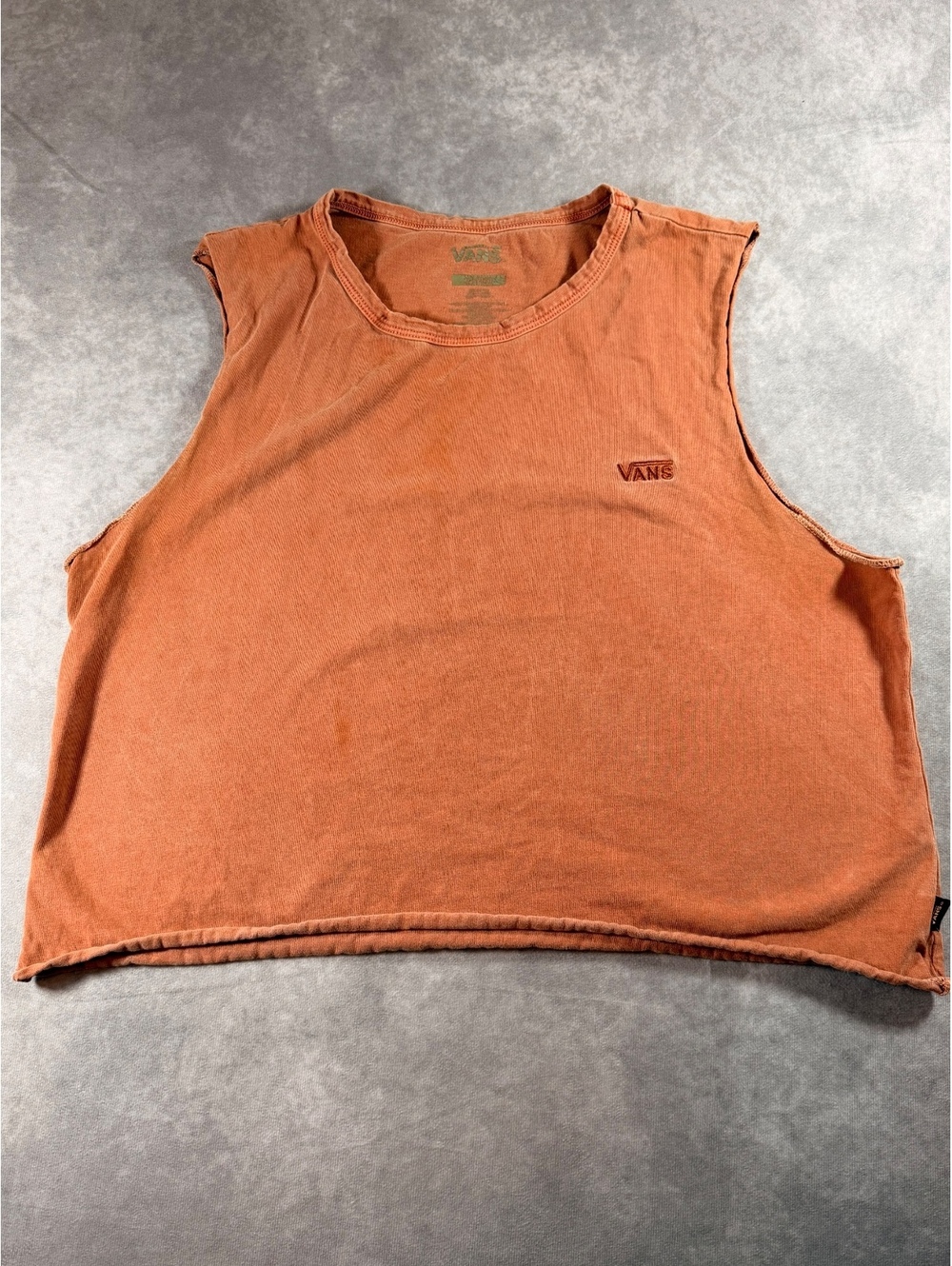 Vans Orange Sleeveless Crop Top Tank